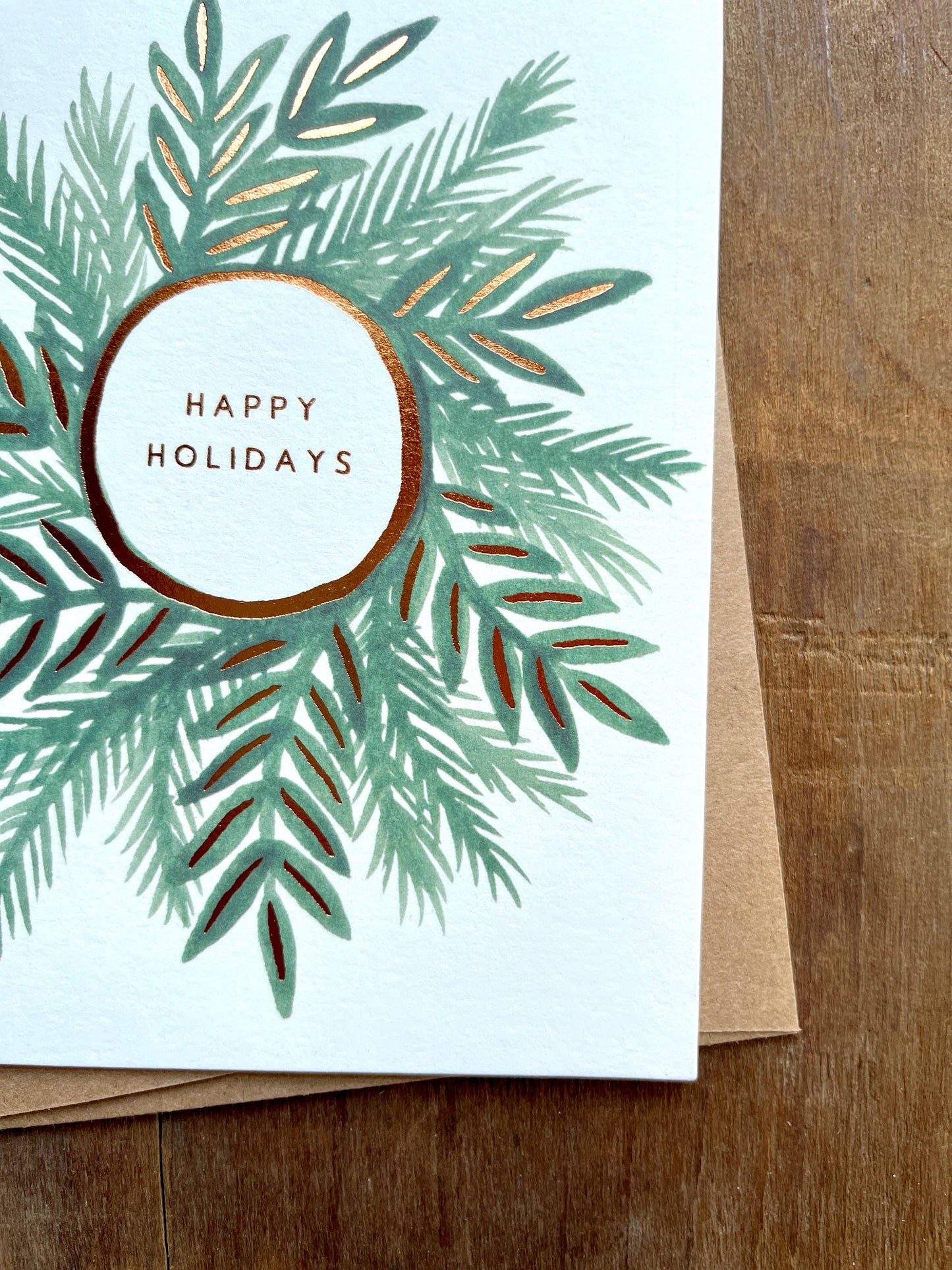 "Happy Holidays" Foil Stamped Cards: Box of Six