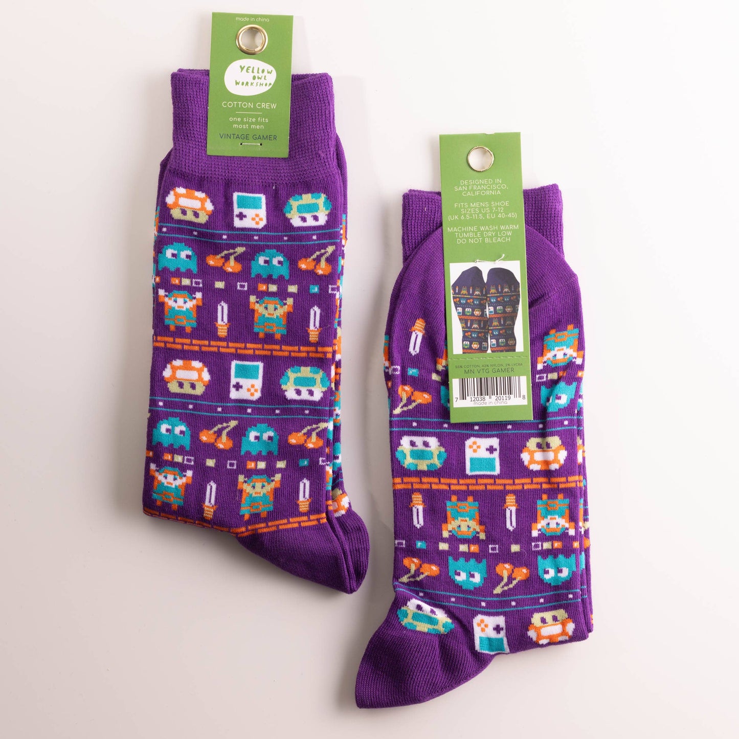 Vintage Gamer Socks - Men's Crew Retro Socks for Tech Lovers