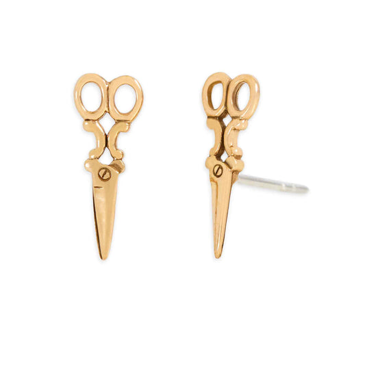 Bronze Scissor Post Earrings 17x7mm: