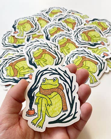 Sticker - scarf frog