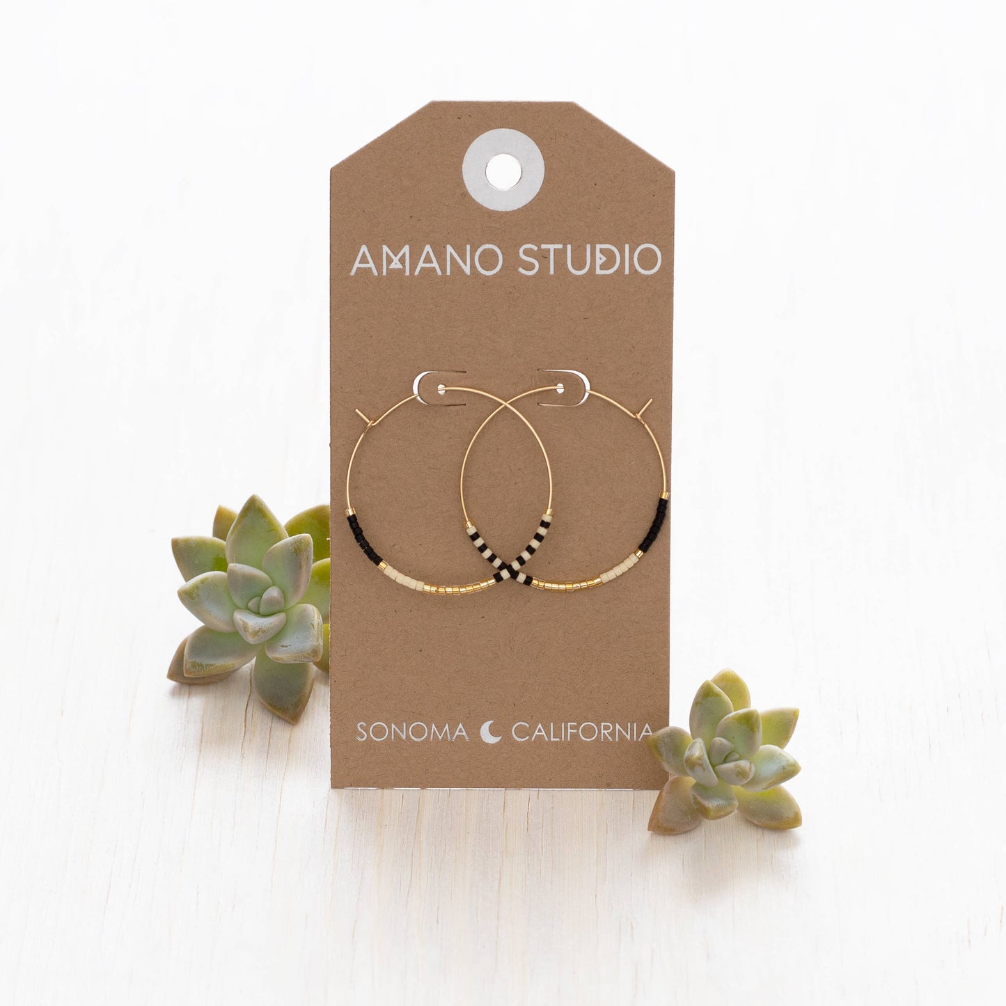 Japanese Seed Bead Hoops- multiple colorways: Champagne
