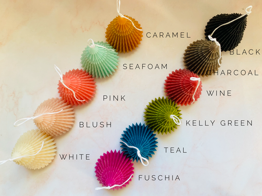 Small Origami Christmas Tree Beeswax Candle: Fuschia