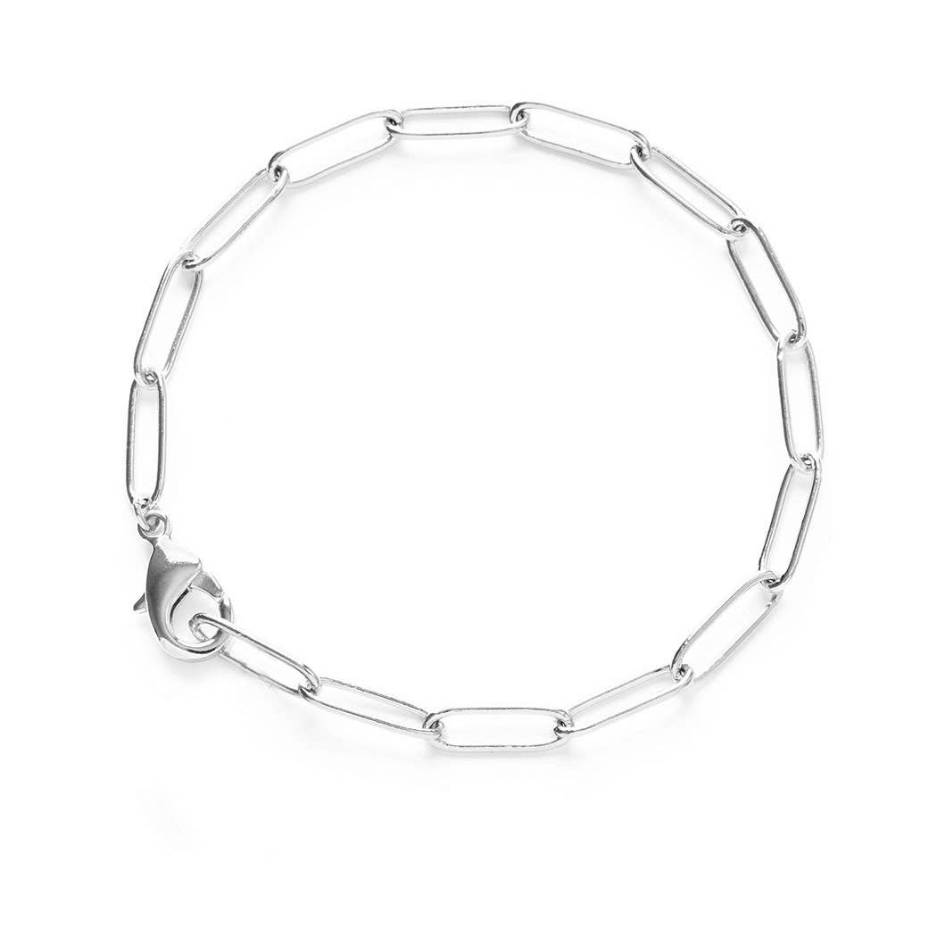 Paperclip Chain Bracelet: Silver