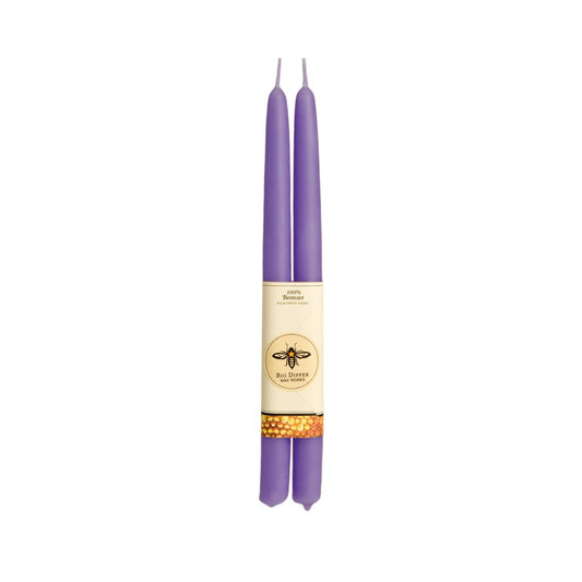 100% Pure Beeswax Tapers: Lilac / Standard (12" x 7/8")