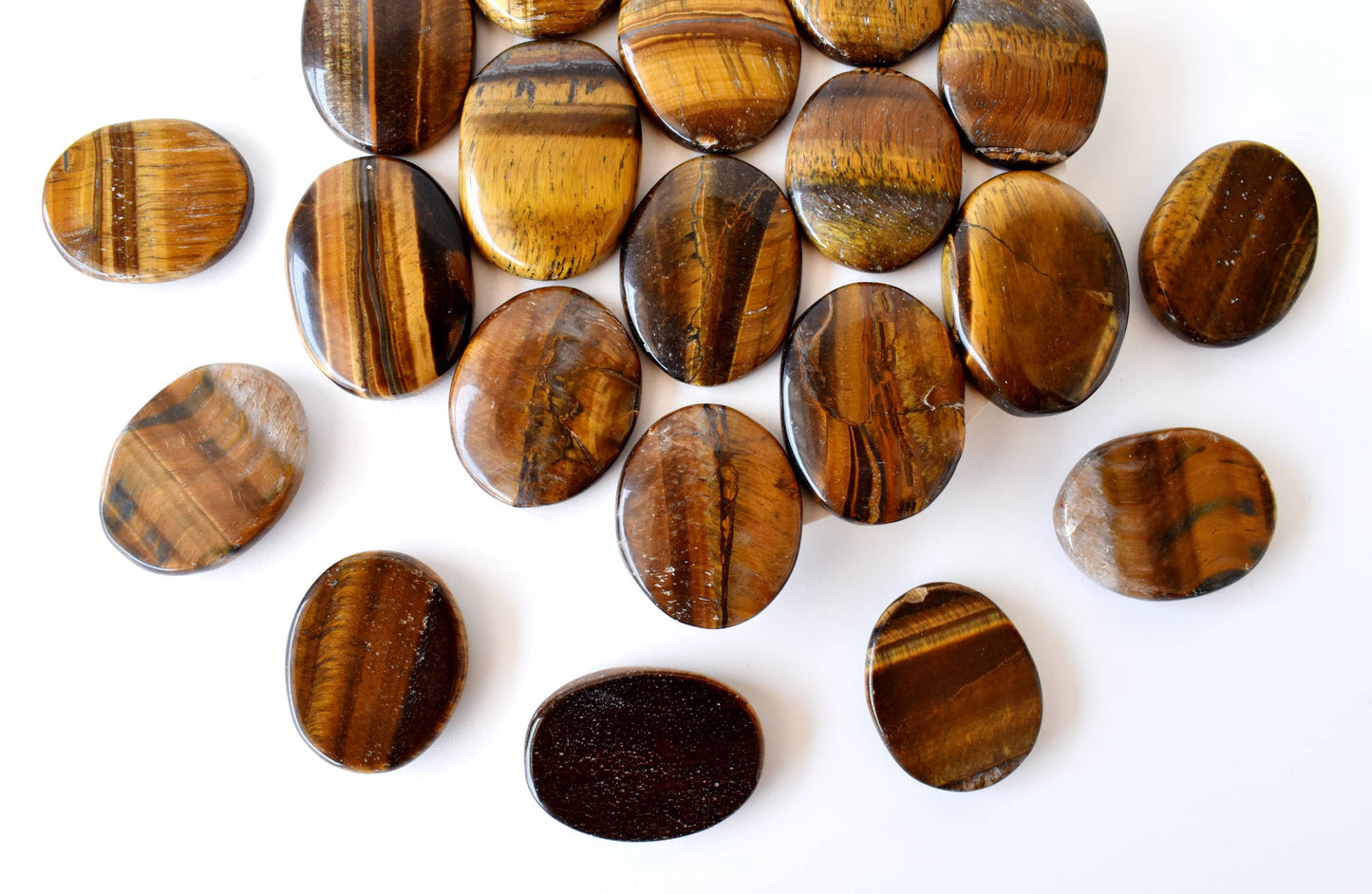Palm Stones | Tiger Eye | Thumb Crystal | Pocket Gemstones: Thumb Indent (Worry Stone)