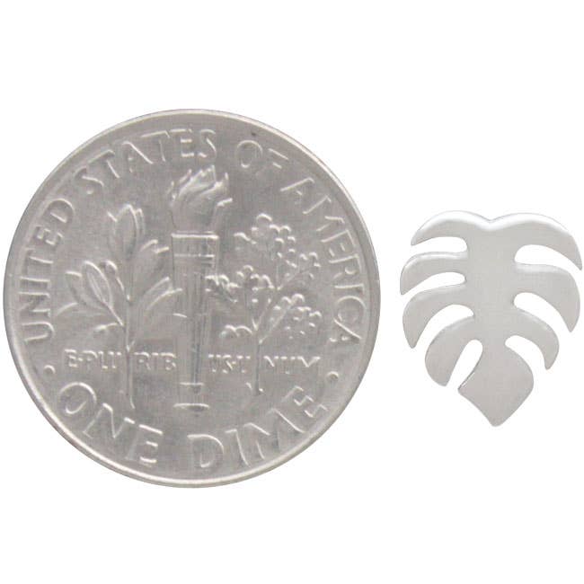 Bronze Monstera Stud Earrings 10x8mm