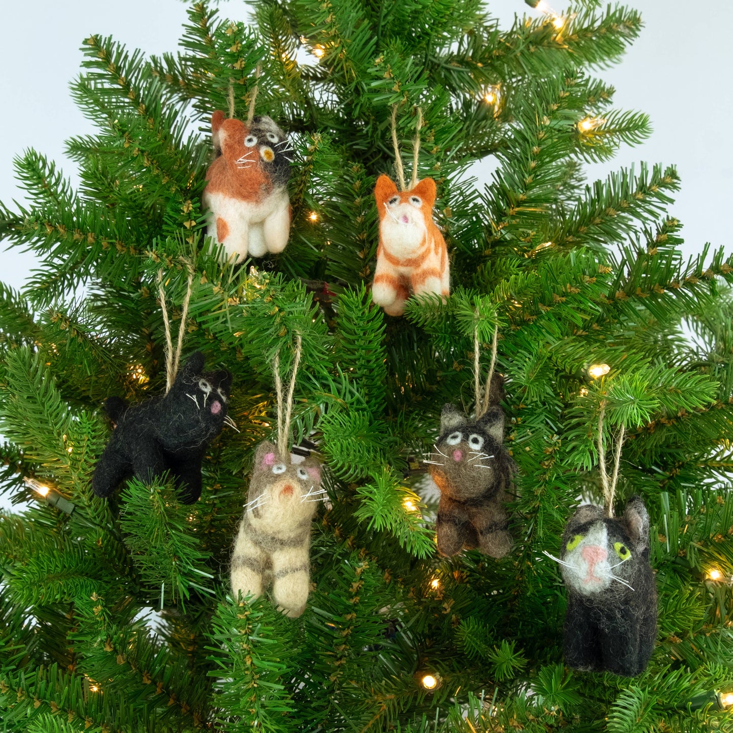 Ornament - Little Felt Cats - 5 Assorted Pieces