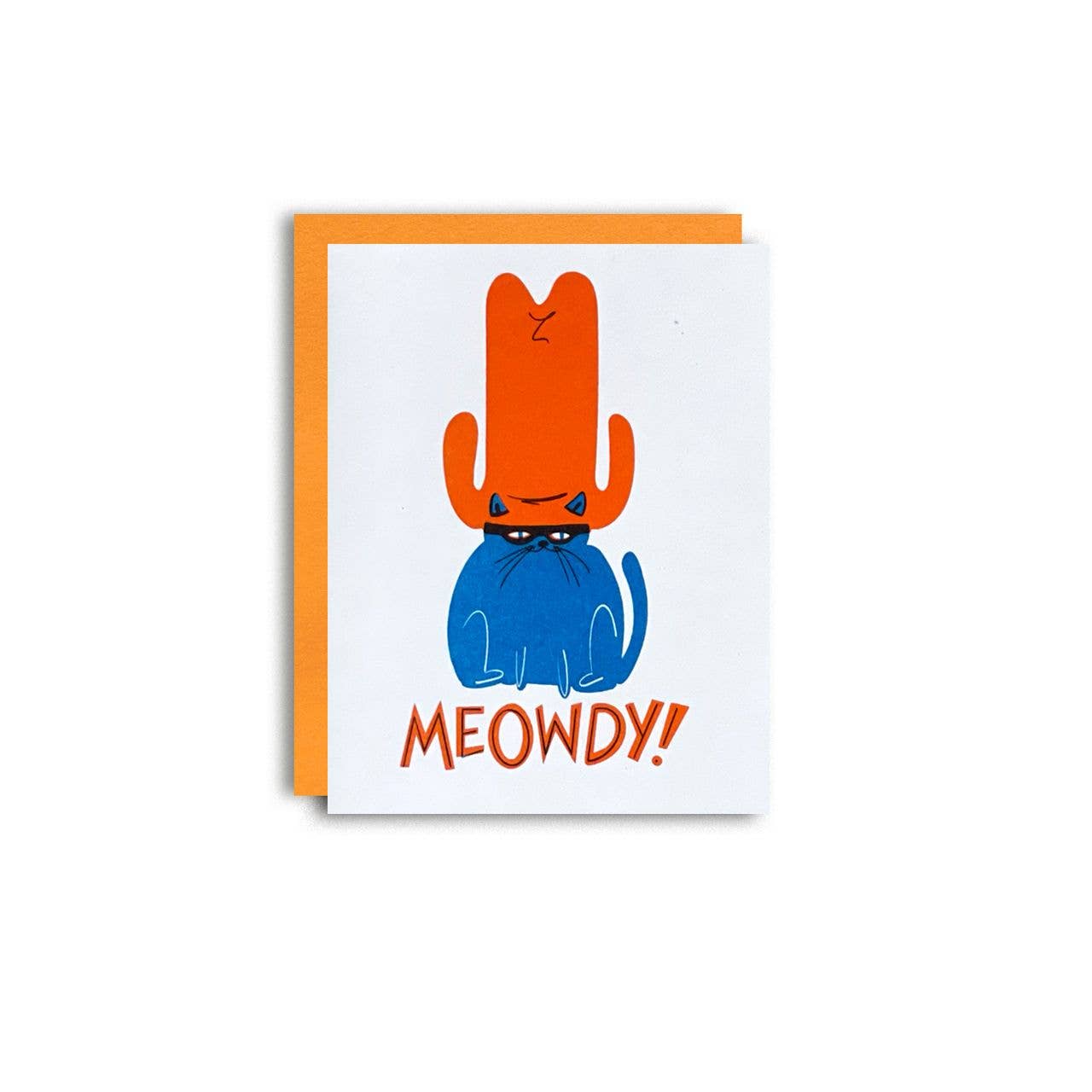 Meowdy Cat - Fun Risograph Greeting Card