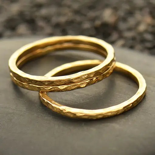 Hammer Finish Stacking Rings: Bronze