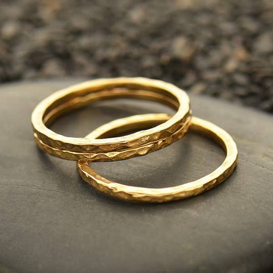 Hammer Finish Stacking Rings: Bronze / 8