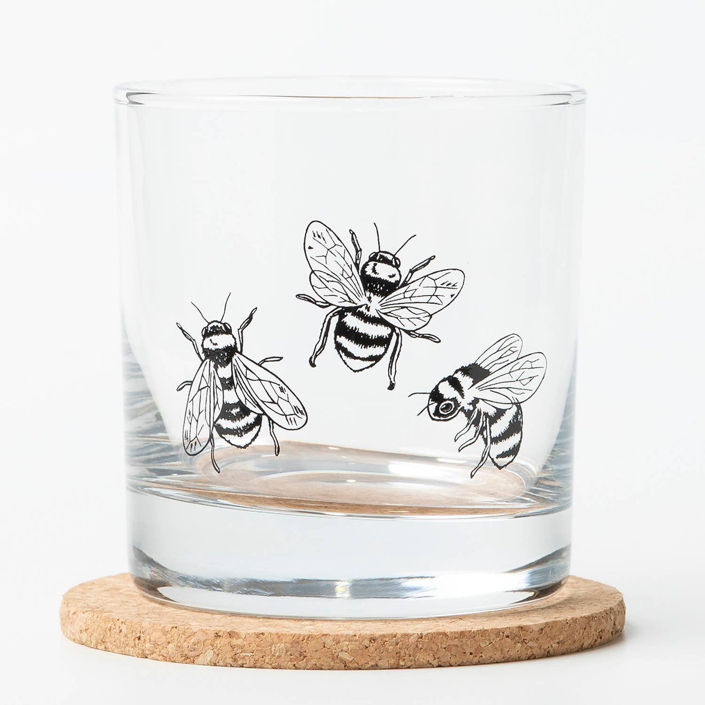 Bumble Bee Rocks Glass | Whiskey Glasses: 1 Glass