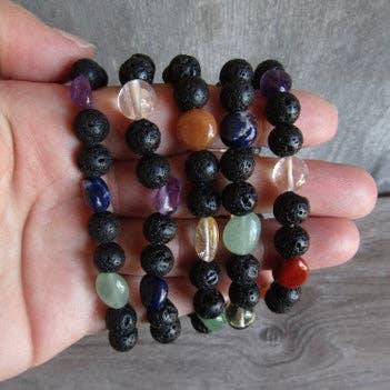 Gemstone Chakra Healing Bracelets 8mm - Wholesale: Lava Buddha