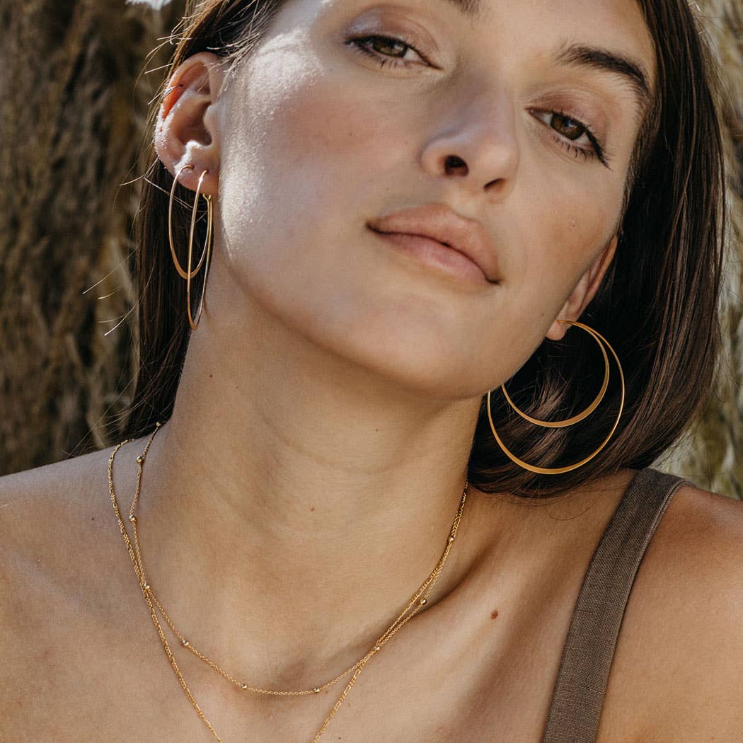 1.5" Classic Hoop Earrings: Silver