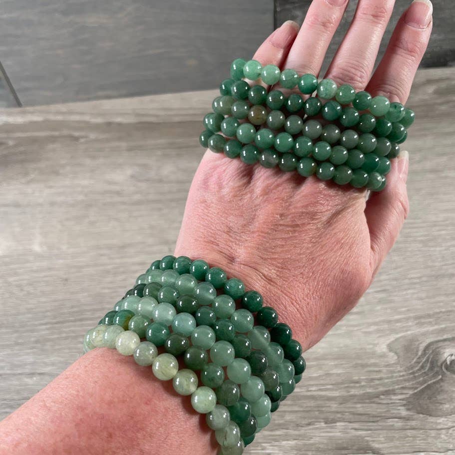 8mm Round Gemstone Beaded Bracelets – Assorted Crystals Bulk: Crazy Lace Jasper