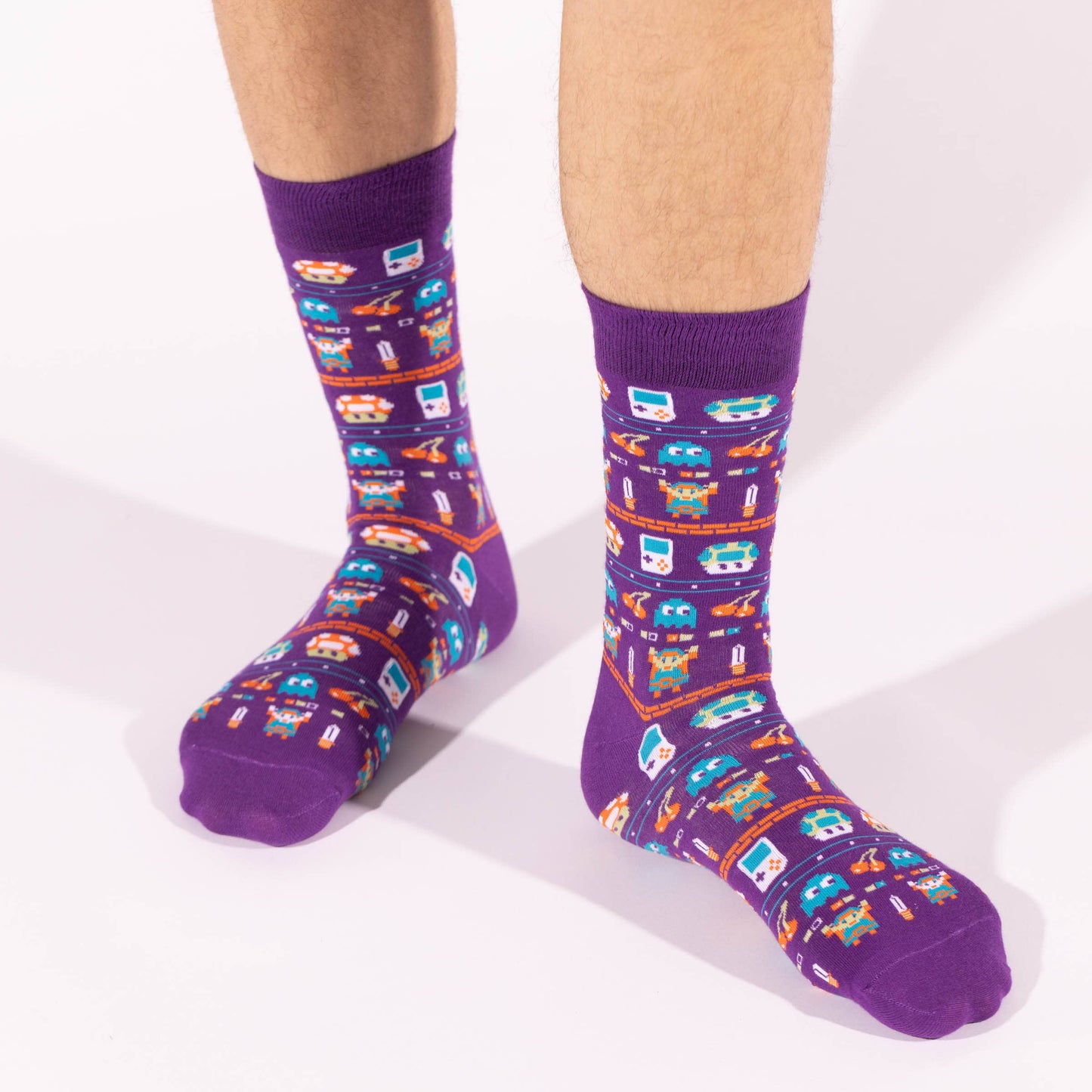 Vintage Gamer Socks - Men's Crew Retro Socks for Tech Lovers
