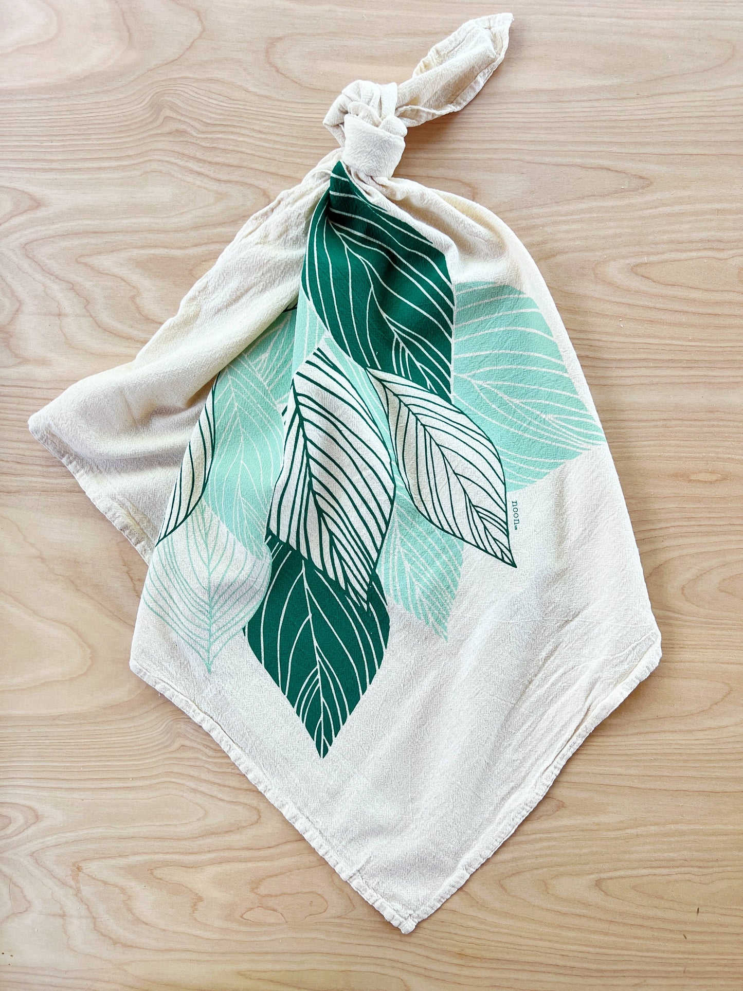 Leaves Tea Towel: Teal Green/sage