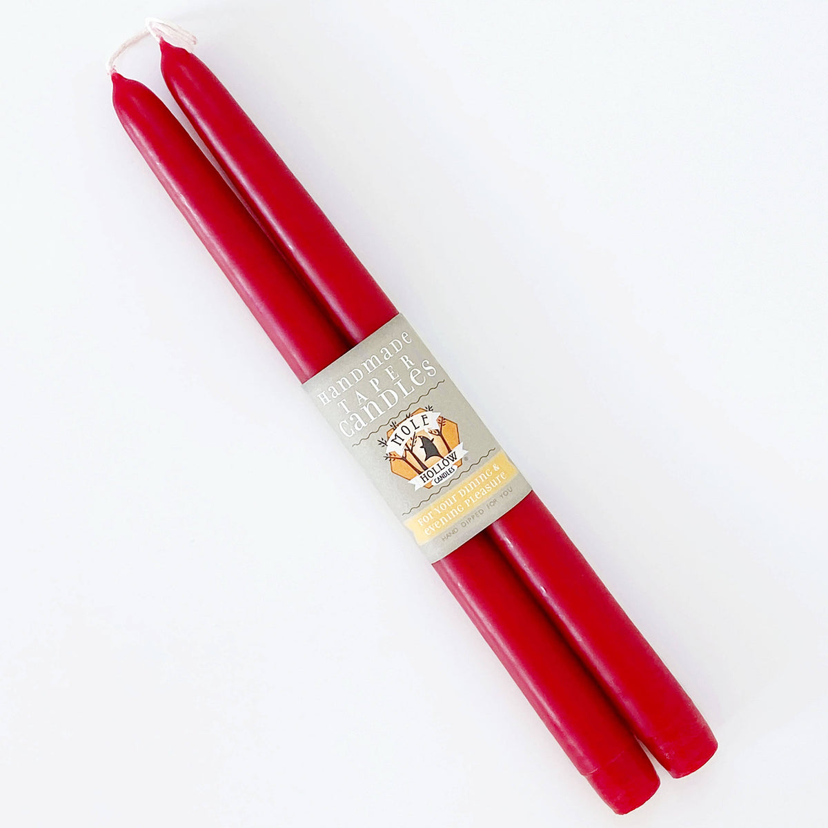 12" Hand Dipped Unscented Taper Candles - 39 Colors USA Made: Paprika