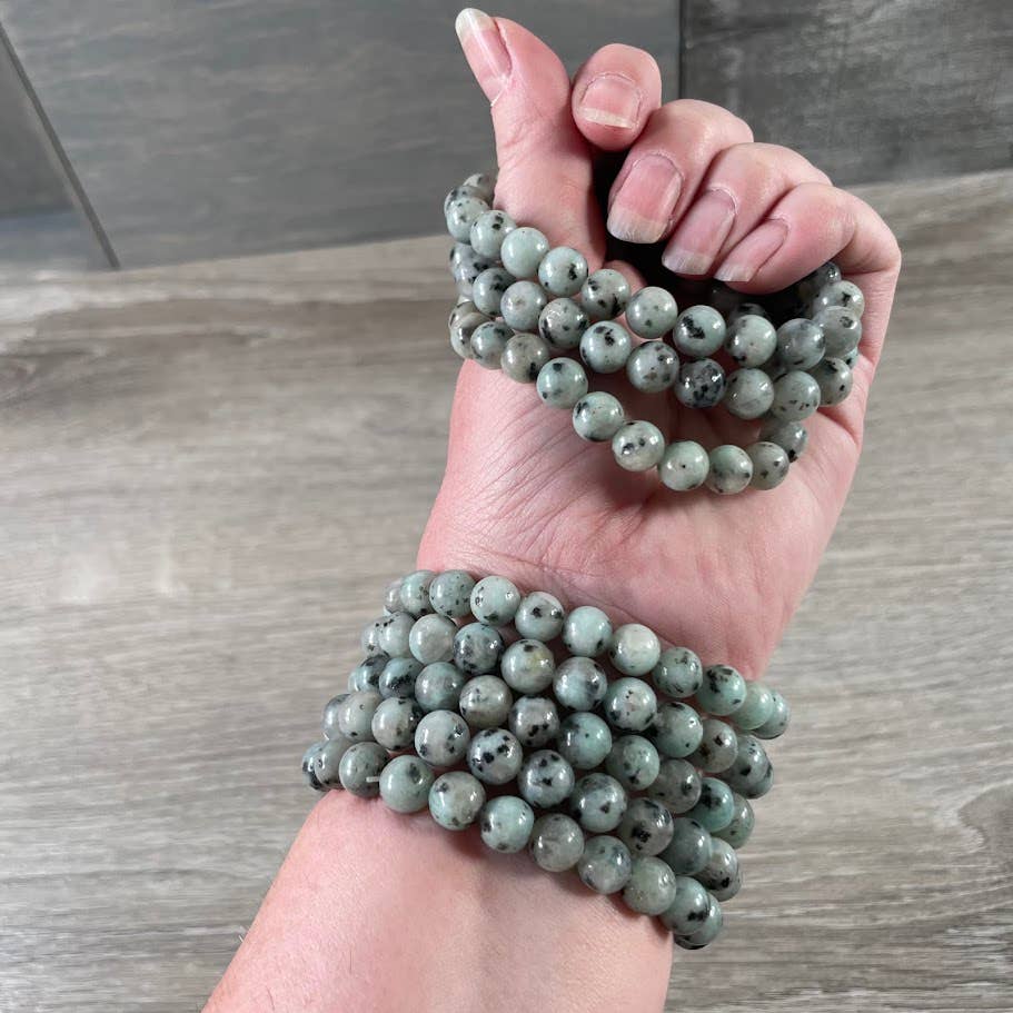 8mm Round Gemstone Beaded Bracelets – Assorted Crystals Bulk: Brown Agate