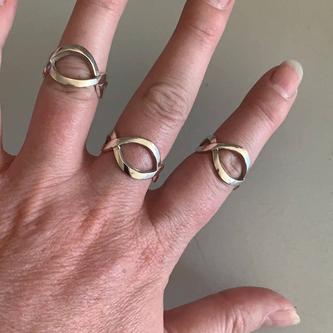 Sterling Silver Rings Stacking and Bands: Buckle