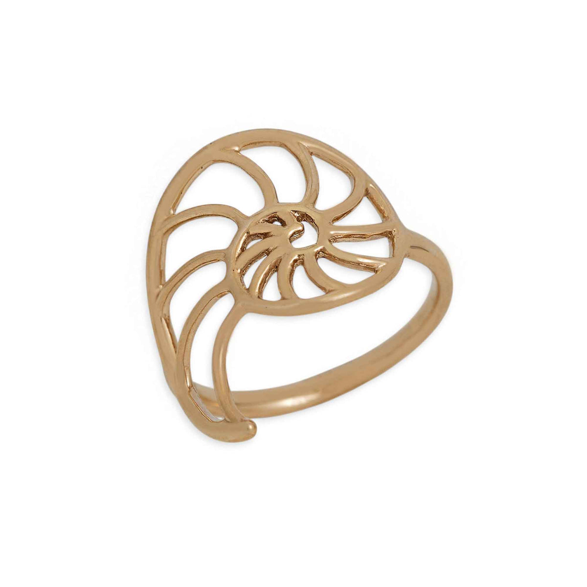 Bronze Openwork Nautilus Ring: 8