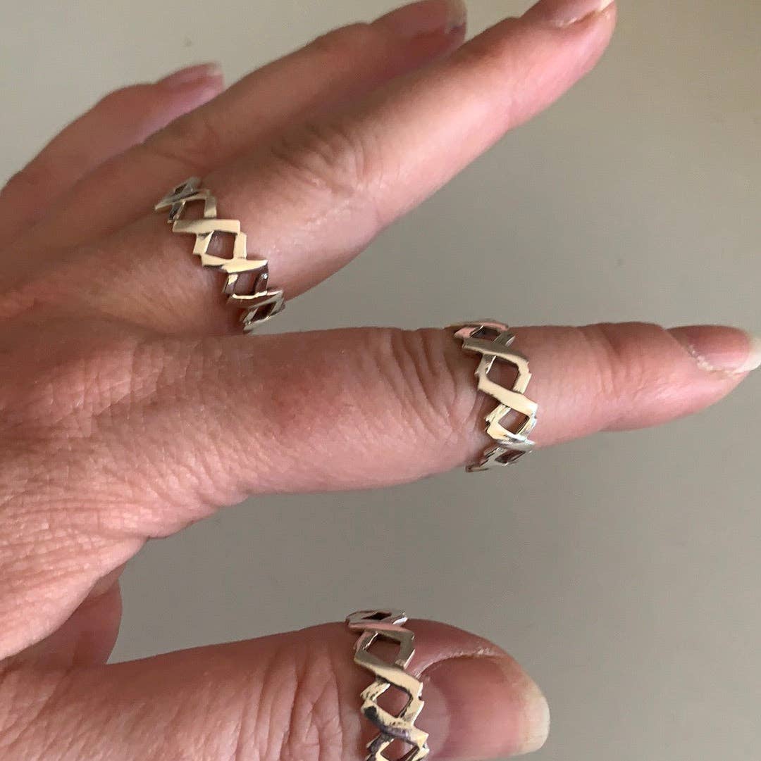 Sterling Silver Rings Stacking and Bands: Puzzle
