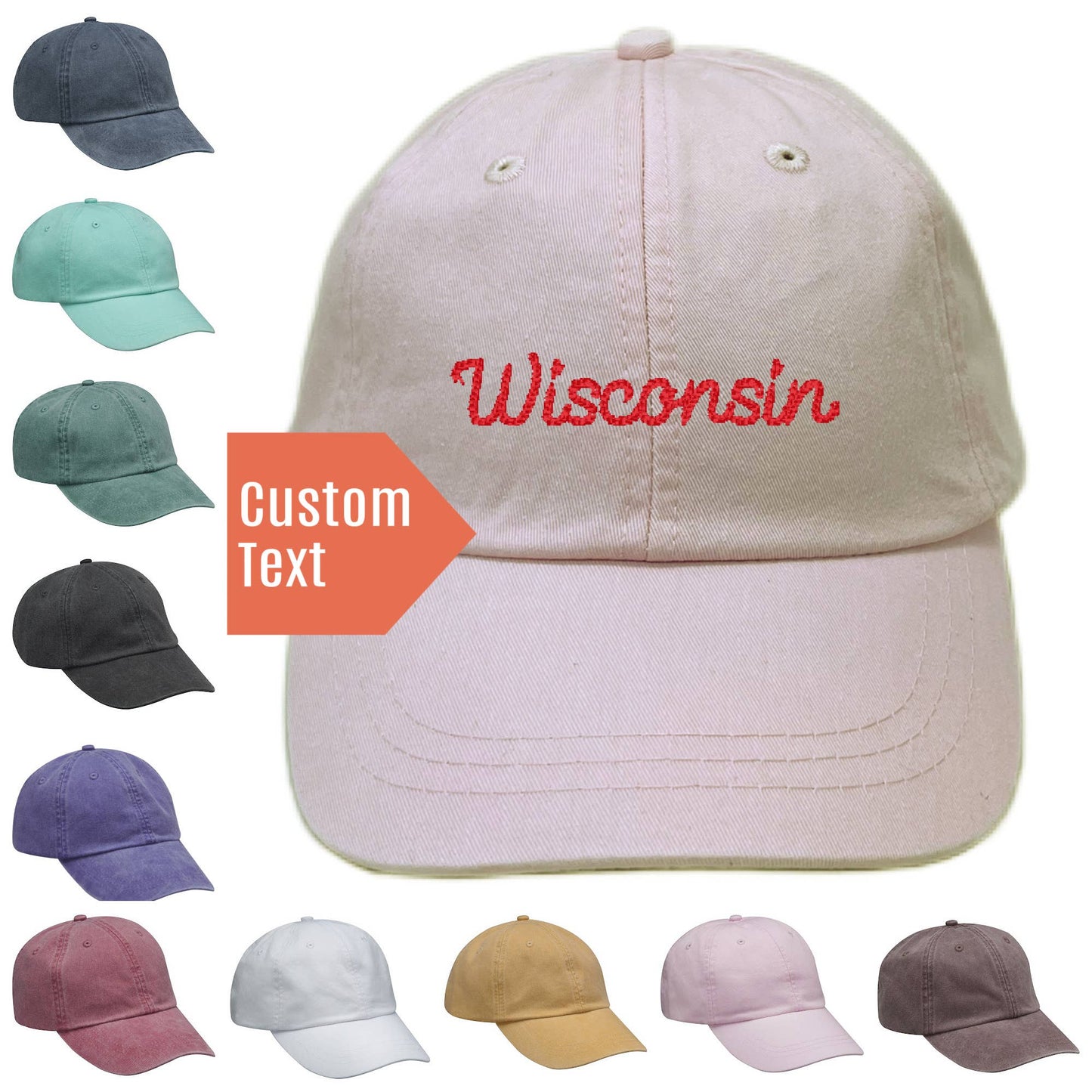 Westville Chainstitch Dad Hat - Embroidered Ball Cap: Navy Blue / White
