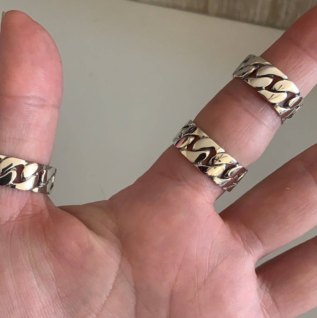 Sterling Silver Rings Stacking and Bands: Buckle