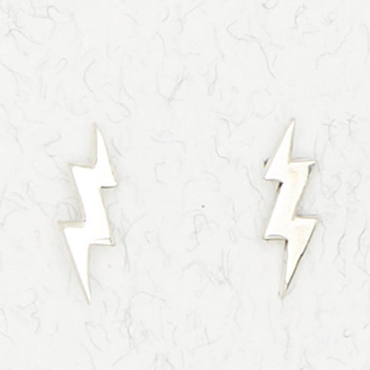 Sterling Silver Ear Studs - Lightning Bolt: Sterling Silver
