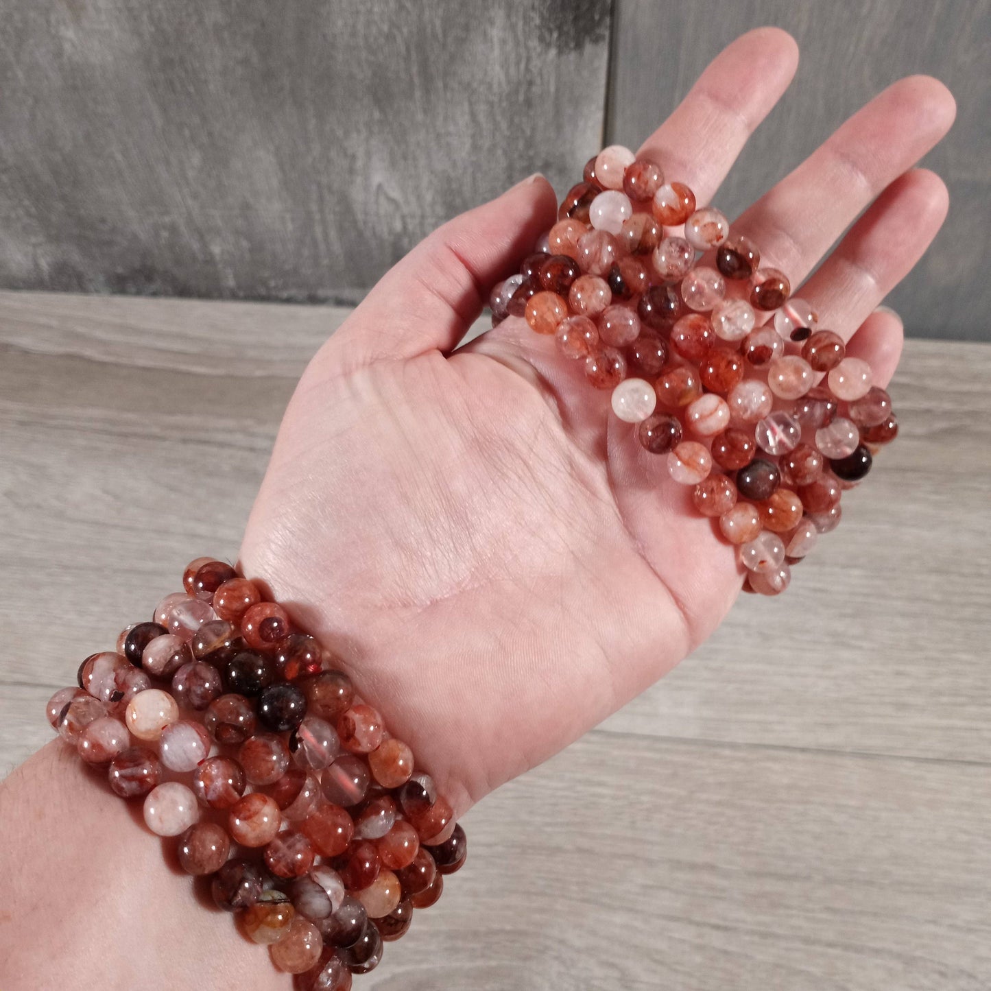 8mm Round Gemstone Beaded Bracelets – Assorted Crystals Bulk: Lavastone