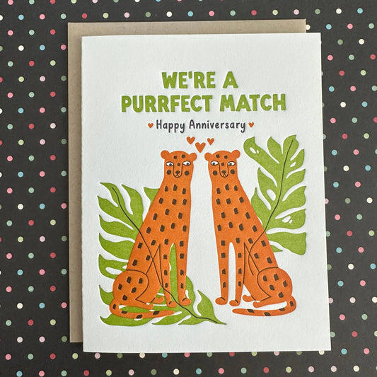 Anniversary Cheetah- letterpress card