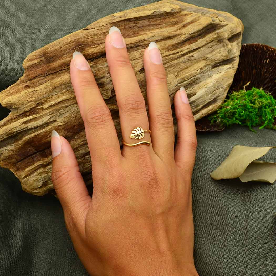 Bronze Adjustable Monstera Leaf Ring