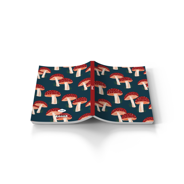 Navy Mushrooms Layflat Journal Notebook