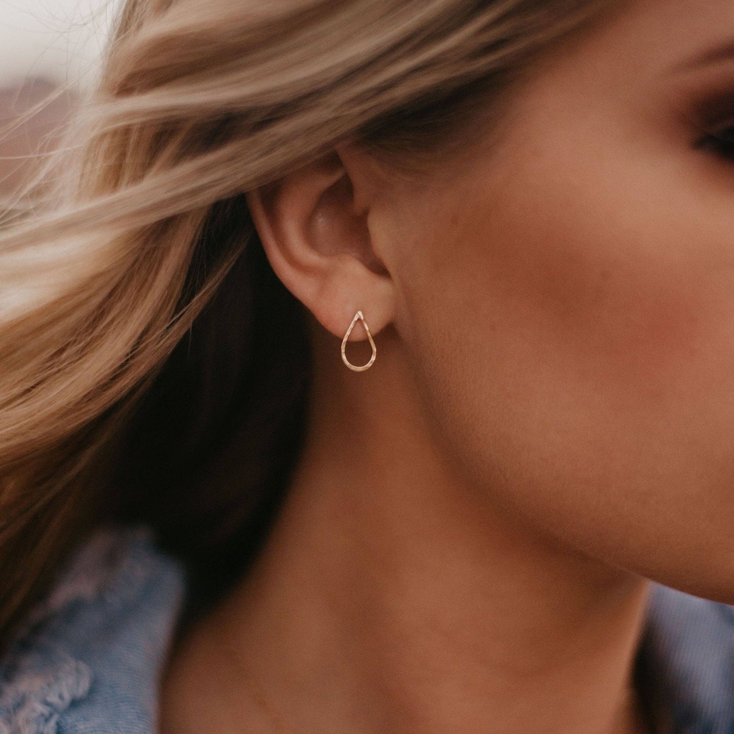 Hammered Teardrop Earrings | 14k Gold Fill & Sterling Silver: Silver