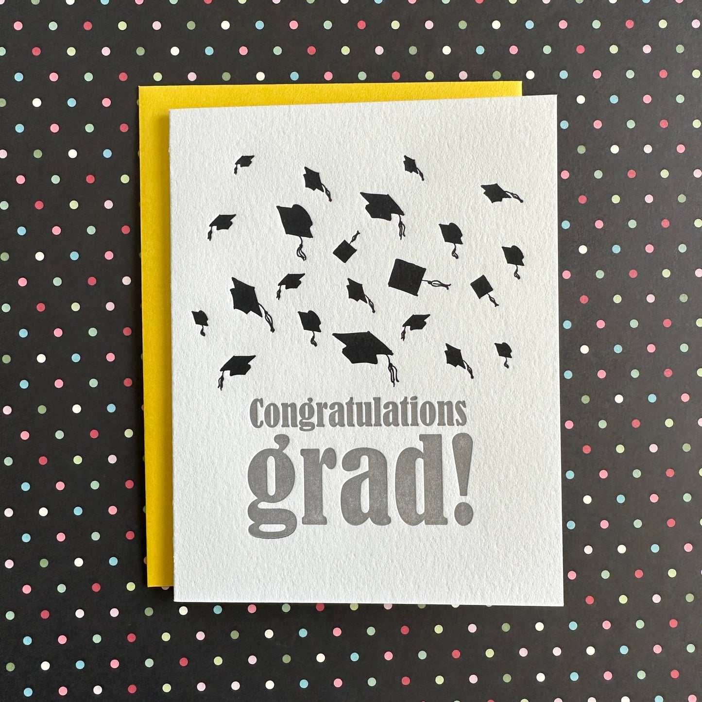 Graduation Hats - letterpress card