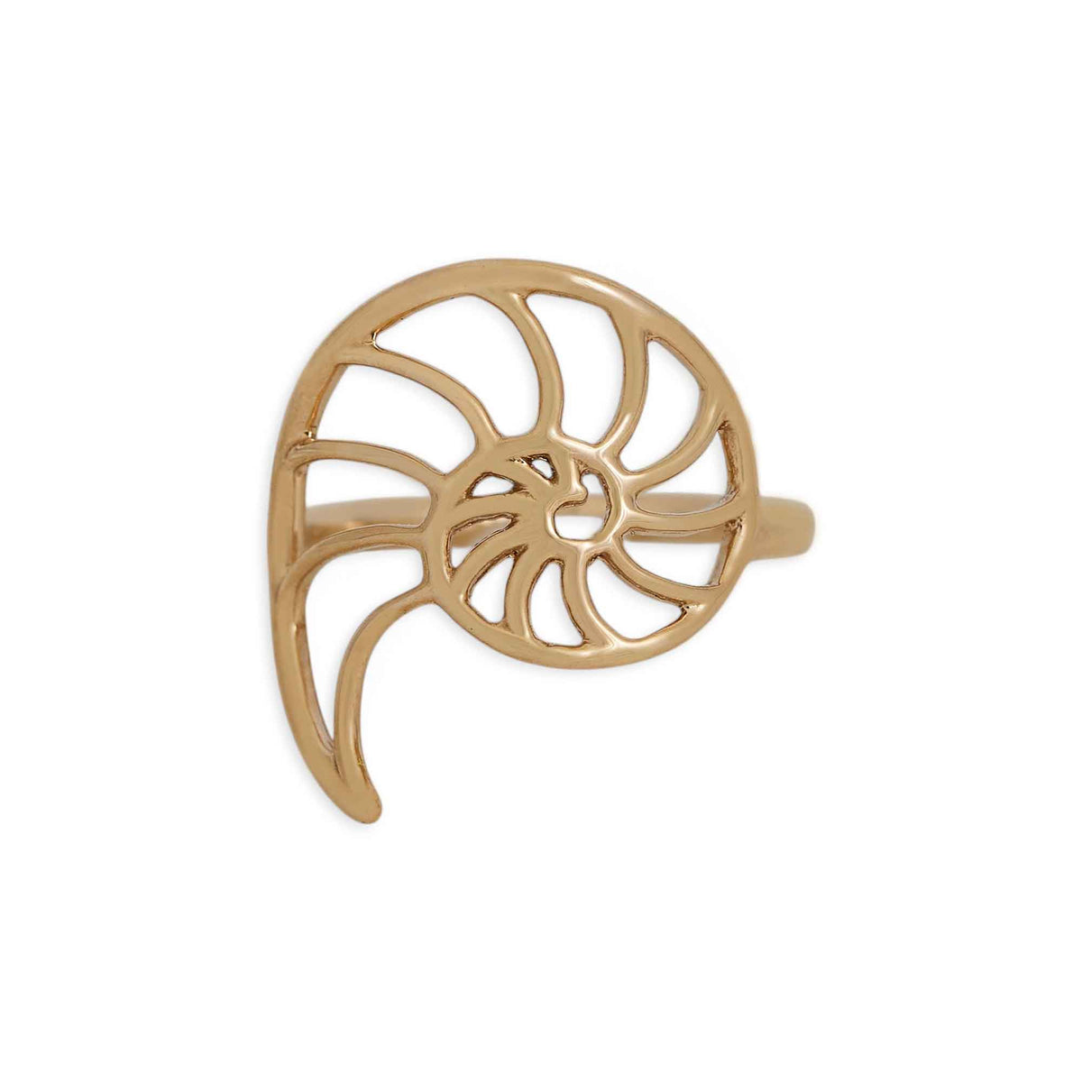 Bronze Openwork Nautilus Ring: 8