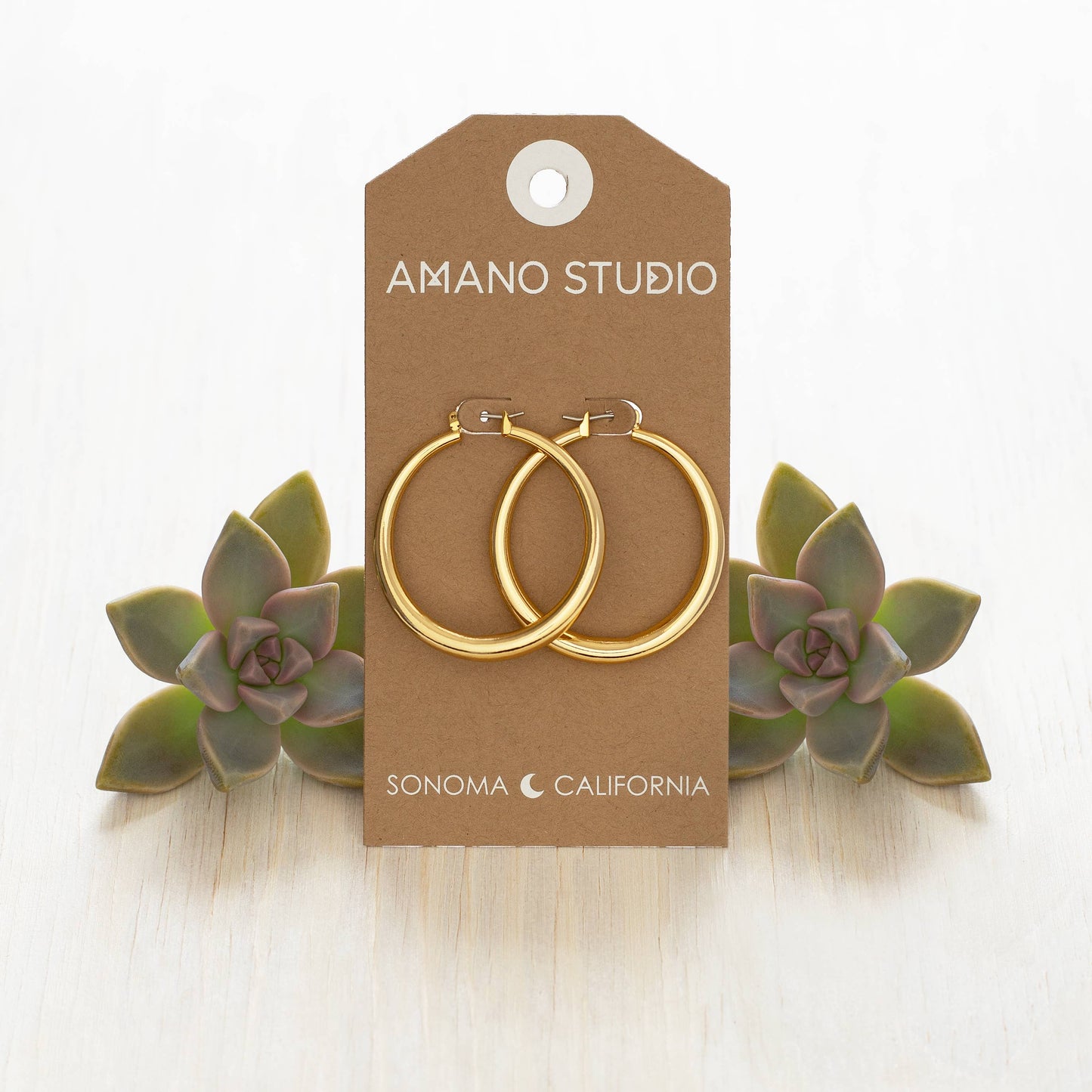 Large Maria Hoops: Gold