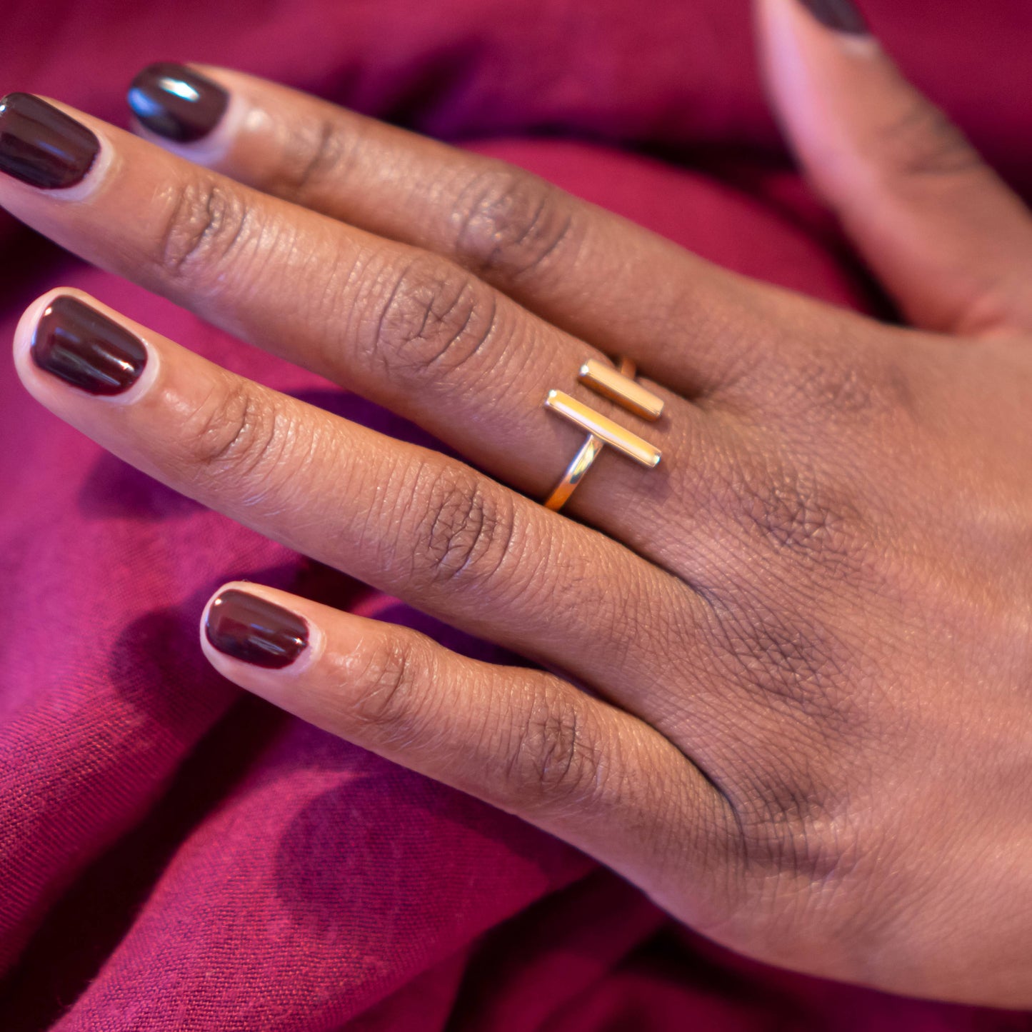 Bronze Adjustable Bar Ring: Bronze