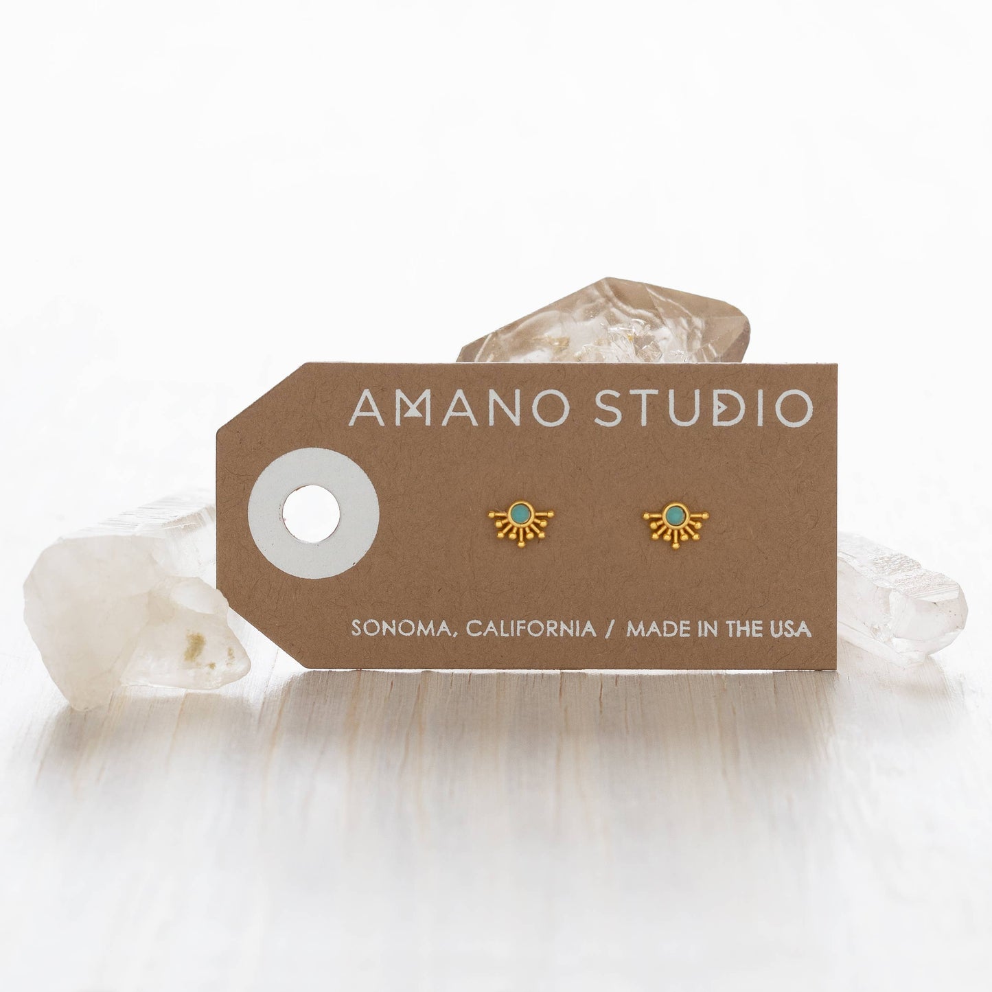 Rays of Light Stud Earrings: Turquoise