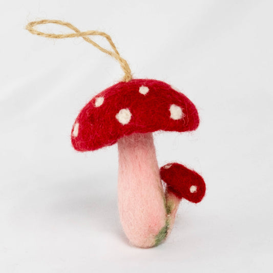 Ornament - Felt Red Spotted Mushroom
