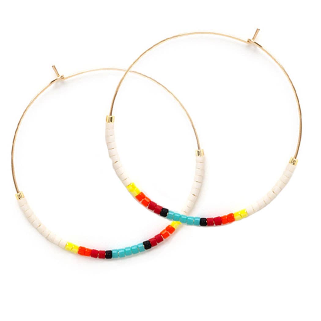 Japanese Seed Bead Hoops- multiple colorways: Champagne