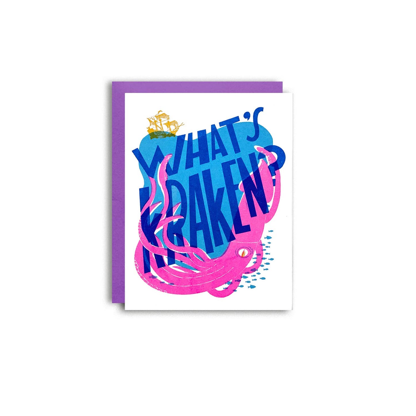 What's Kraken? - Risograph Friendship Card