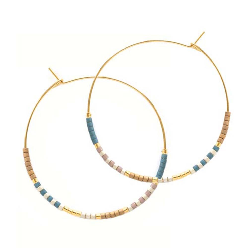Japanese Seed Bead Hoops- multiple colorways: Champagne