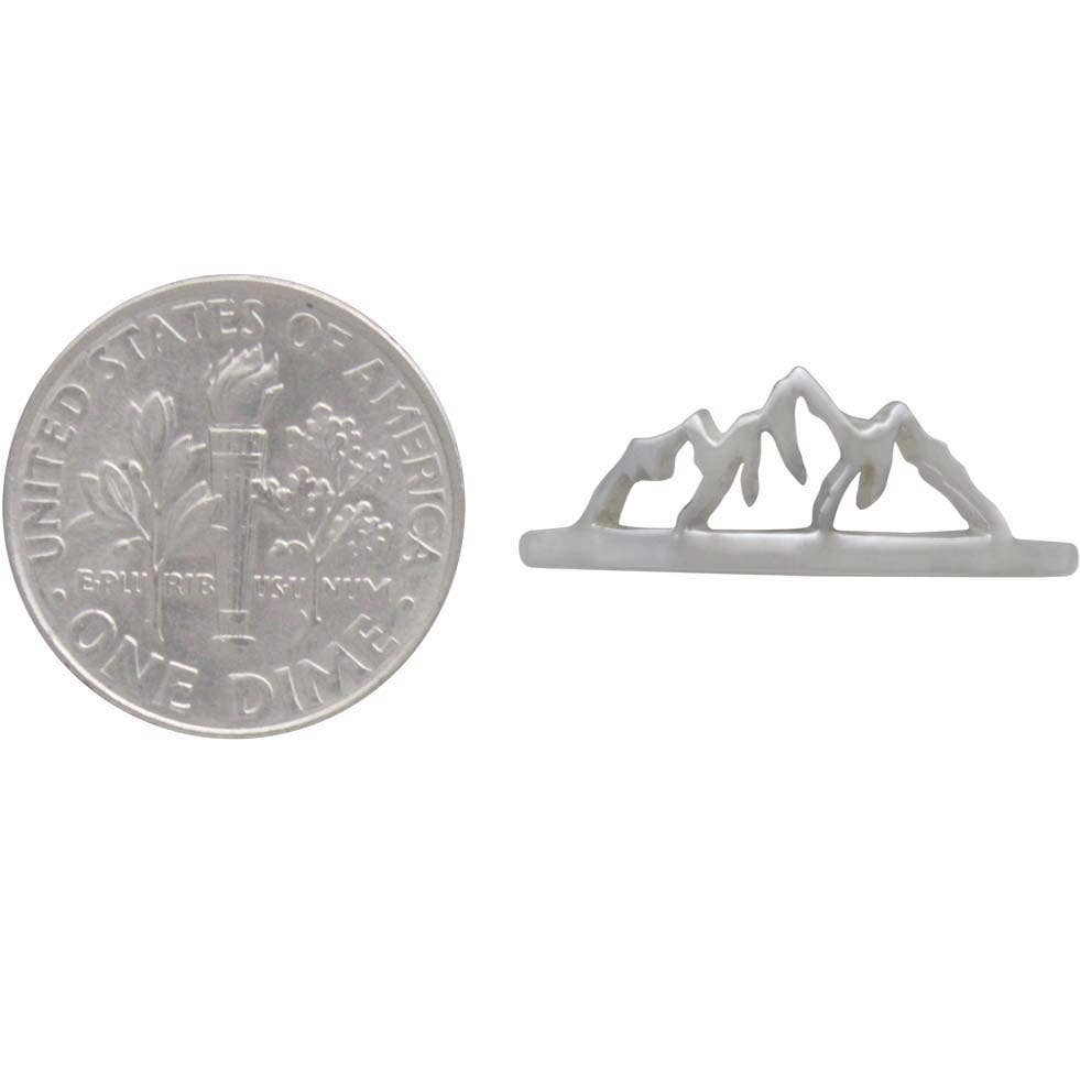 Sterling Silver or Bronze Openwork Mountain Ring: Bronze / 9