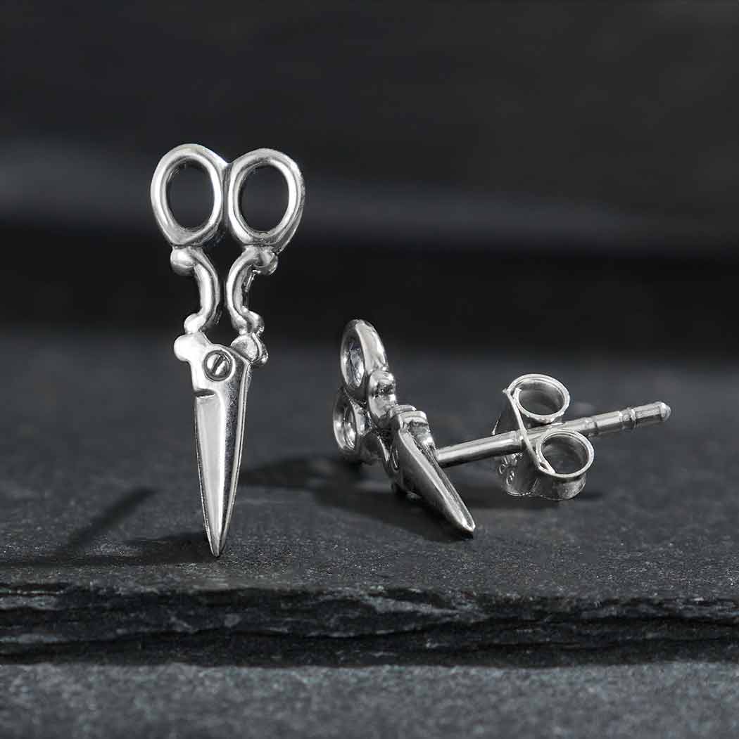 Bronze Scissor Post Earrings 17x7mm: