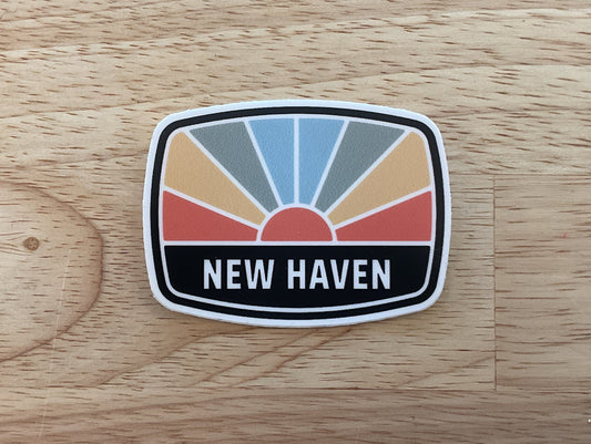 New Haven Retro Sunburst Sticker