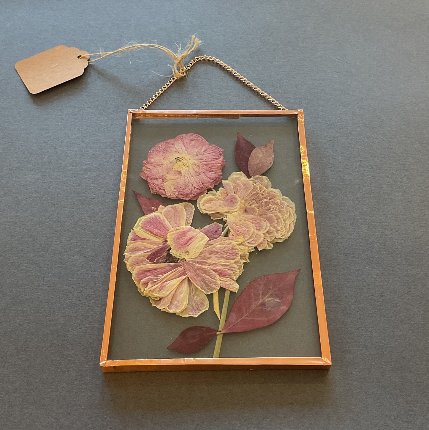 Botanical glass wall hanging