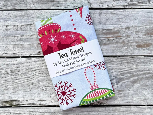 Christmas Ornaments Tea Towel